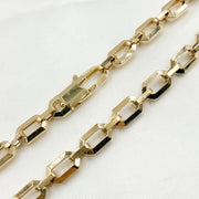 14K Solid Hollow Gold Diamond Cut Cable Link Chain
